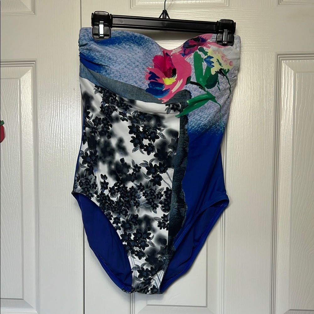 Calvin Klein Blue Floral One Piece Swimsuit